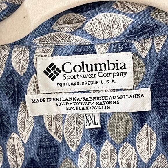 Columbia Blue and Gray Casual Button Down Shirt Short Sleeves Men’s size XXL - Picture 3 of 9